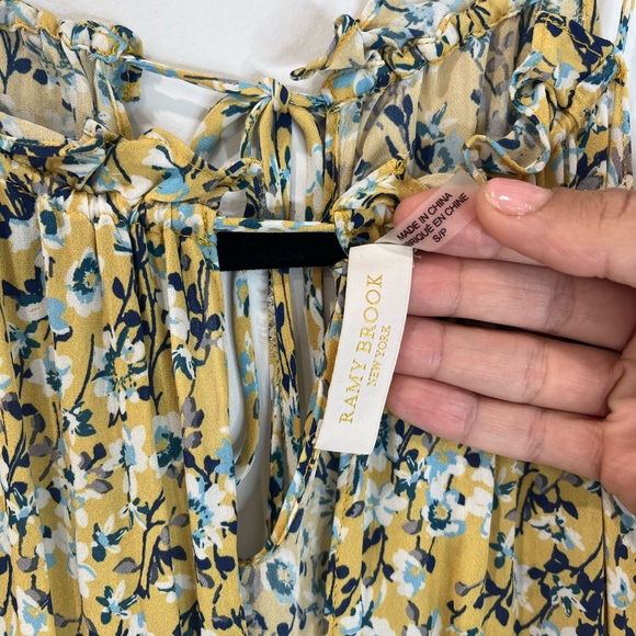 RAMY BROOK • Women’s Silk Yellow Blue Floral Mini Dress Small NWOT - Picture 11 of 11